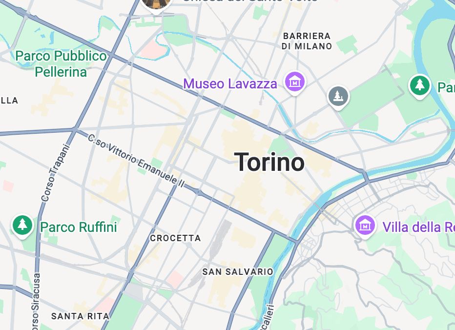 Mappa posizione annuncio – Porsche Cayenne Turbo 2024 a Torino